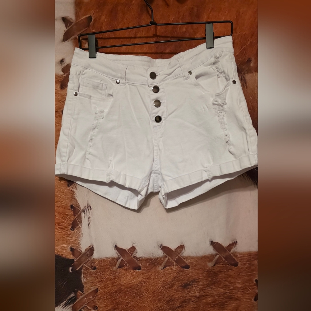 Women's White Casual Shorts